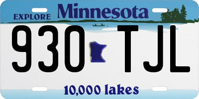 MN license plate 930TJL
