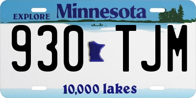 MN license plate 930TJM