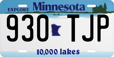 MN license plate 930TJP