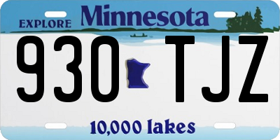 MN license plate 930TJZ