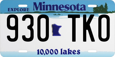 MN license plate 930TKO