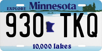 MN license plate 930TKQ