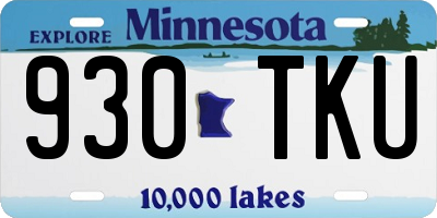 MN license plate 930TKU