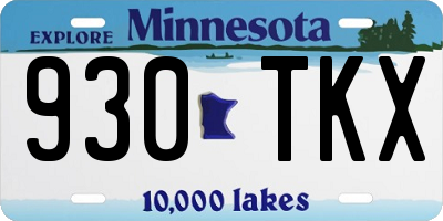 MN license plate 930TKX