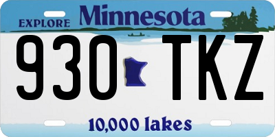 MN license plate 930TKZ