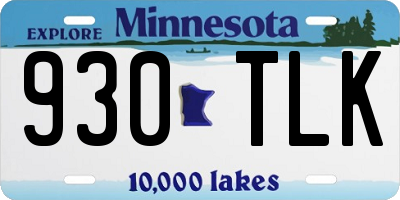 MN license plate 930TLK