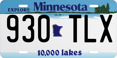 MN license plate 930TLX