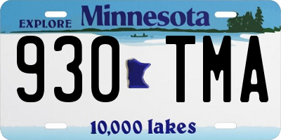 MN license plate 930TMA