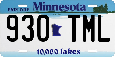MN license plate 930TML