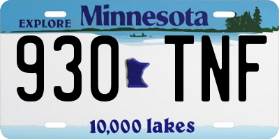 MN license plate 930TNF