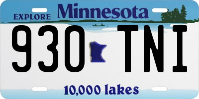 MN license plate 930TNI