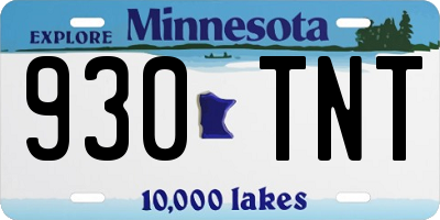 MN license plate 930TNT