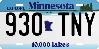 MN license plate 930TNY