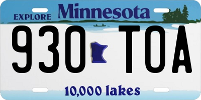 MN license plate 930TOA