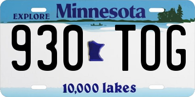 MN license plate 930TOG