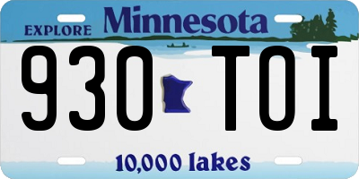 MN license plate 930TOI