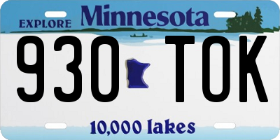 MN license plate 930TOK