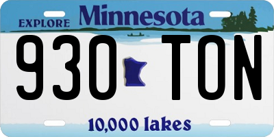 MN license plate 930TON