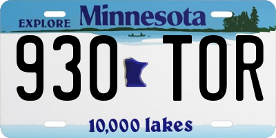 MN license plate 930TOR
