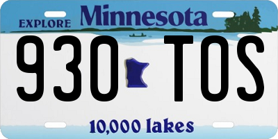 MN license plate 930TOS