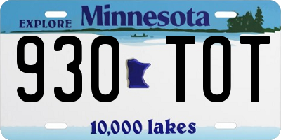 MN license plate 930TOT
