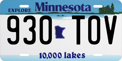 MN license plate 930TOV