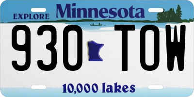 MN license plate 930TOW