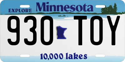 MN license plate 930TOY