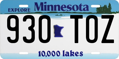 MN license plate 930TOZ
