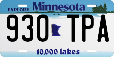 MN license plate 930TPA
