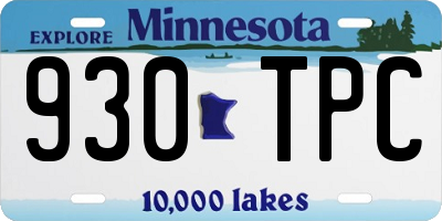 MN license plate 930TPC