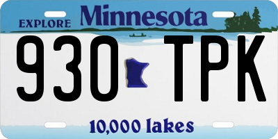MN license plate 930TPK
