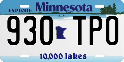 MN license plate 930TPO