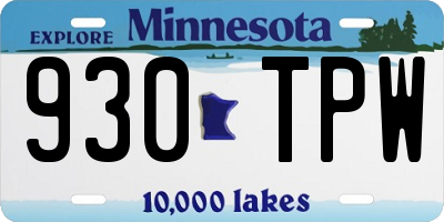 MN license plate 930TPW