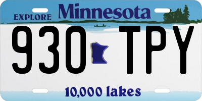 MN license plate 930TPY
