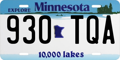 MN license plate 930TQA