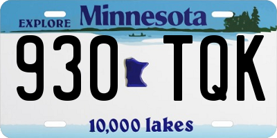 MN license plate 930TQK