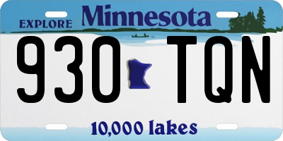 MN license plate 930TQN