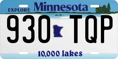 MN license plate 930TQP