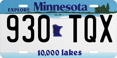 MN license plate 930TQX