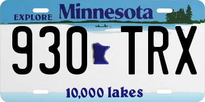 MN license plate 930TRX