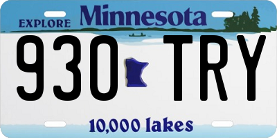 MN license plate 930TRY