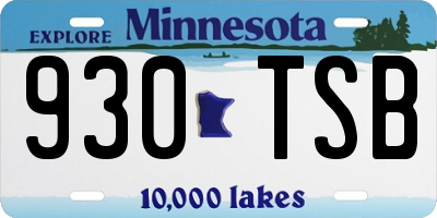 MN license plate 930TSB