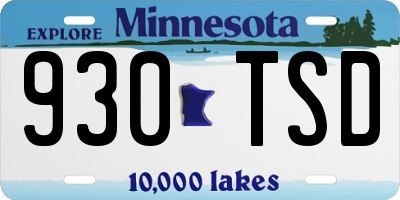 MN license plate 930TSD