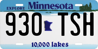 MN license plate 930TSH