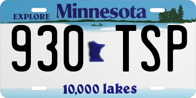 MN license plate 930TSP
