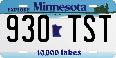 MN license plate 930TST