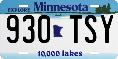 MN license plate 930TSY