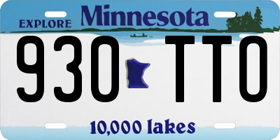 MN license plate 930TTO