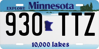 MN license plate 930TTZ